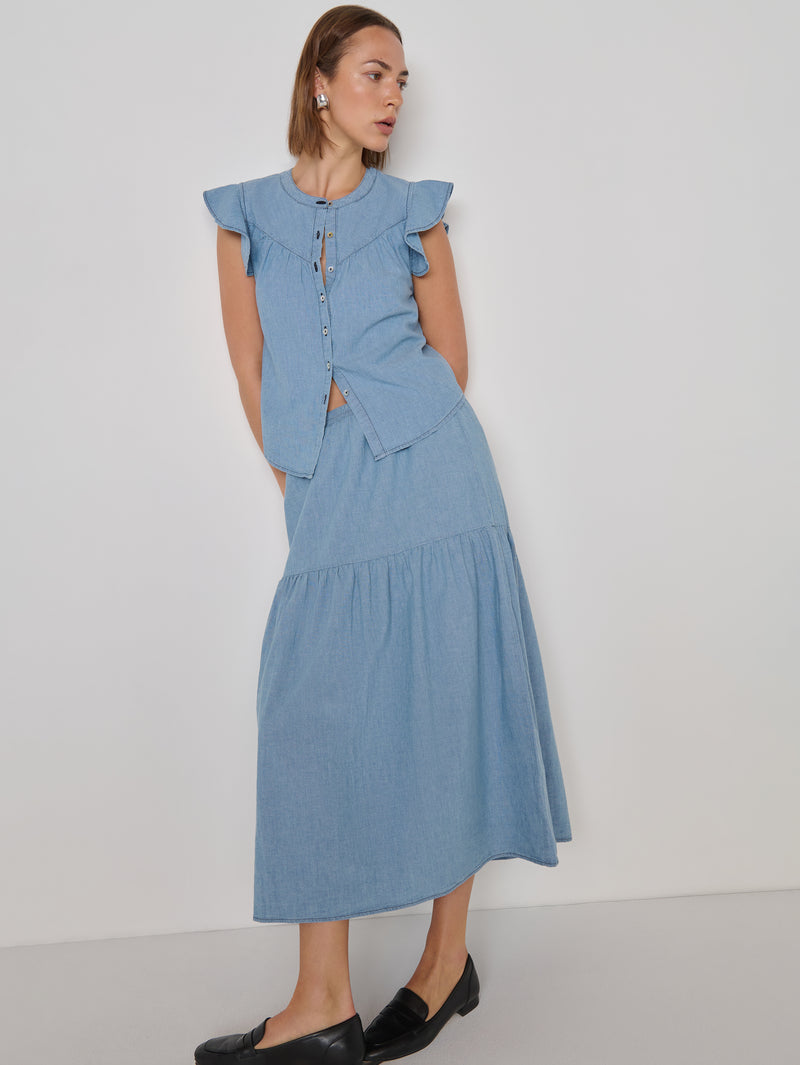 Nation Los Angeles Liza Chambray Skirt
