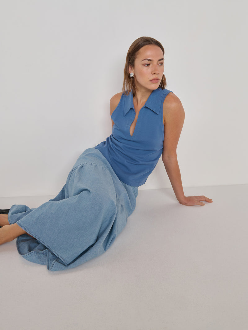 Nation Los Angeles Liza Chambray Skirt