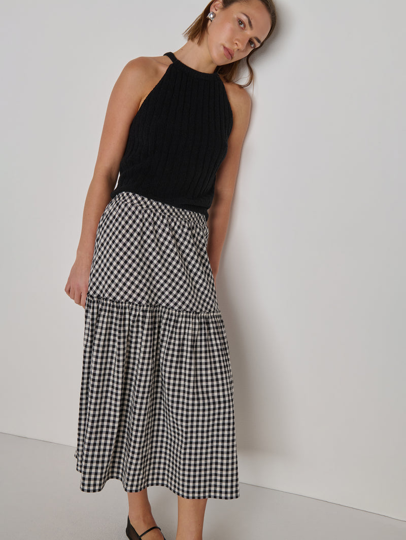 Nation Los Angeles Liza Gingham Skirt
