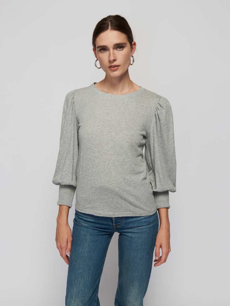 NATION LTD Loren Smocked Peasant Tee