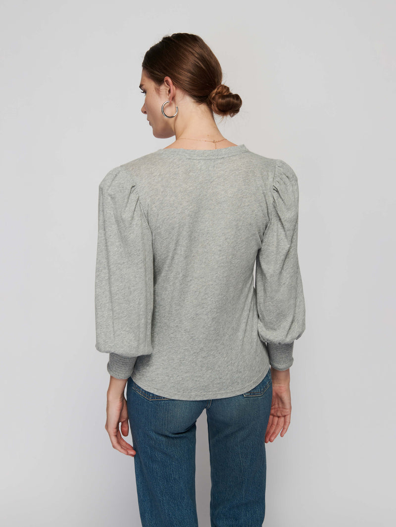 NATION LTD Loren Smocked Peasant Tee