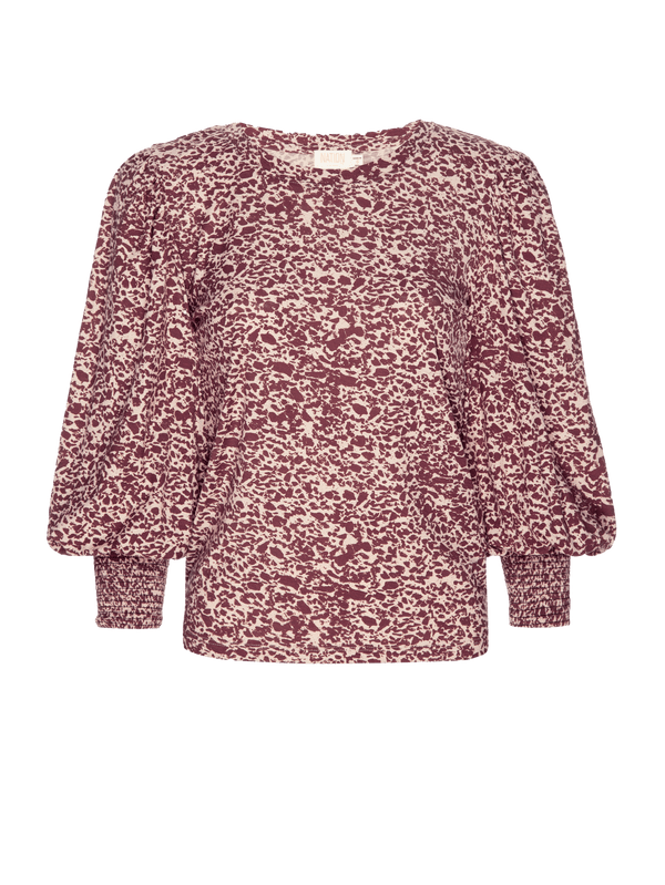 NATION LTD Loren Smocked Peasant Tee