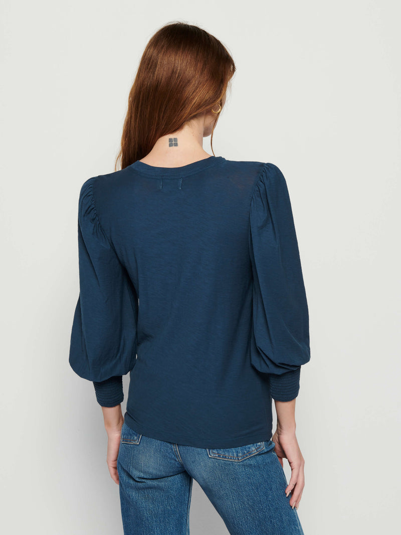 NATION LTD Loren Smocked Peasant Tee