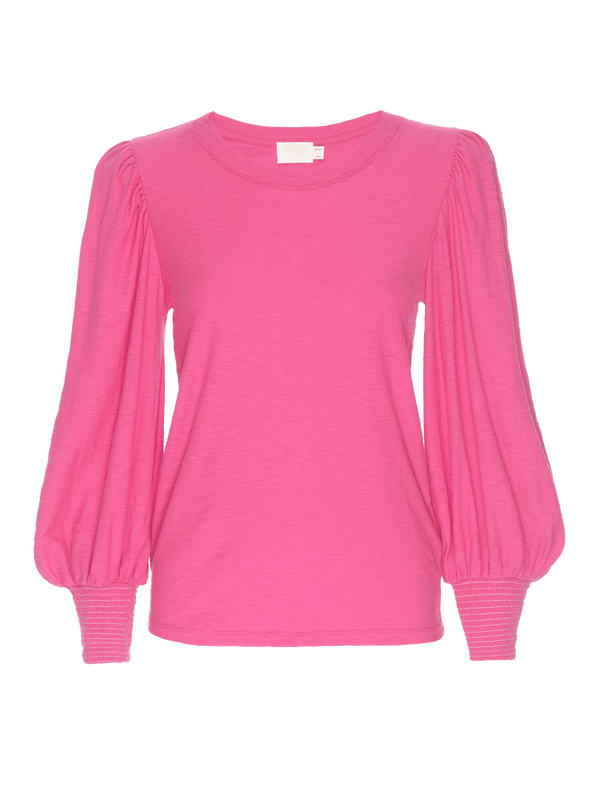 NATION LTD Loren Smocked Peasant Tee