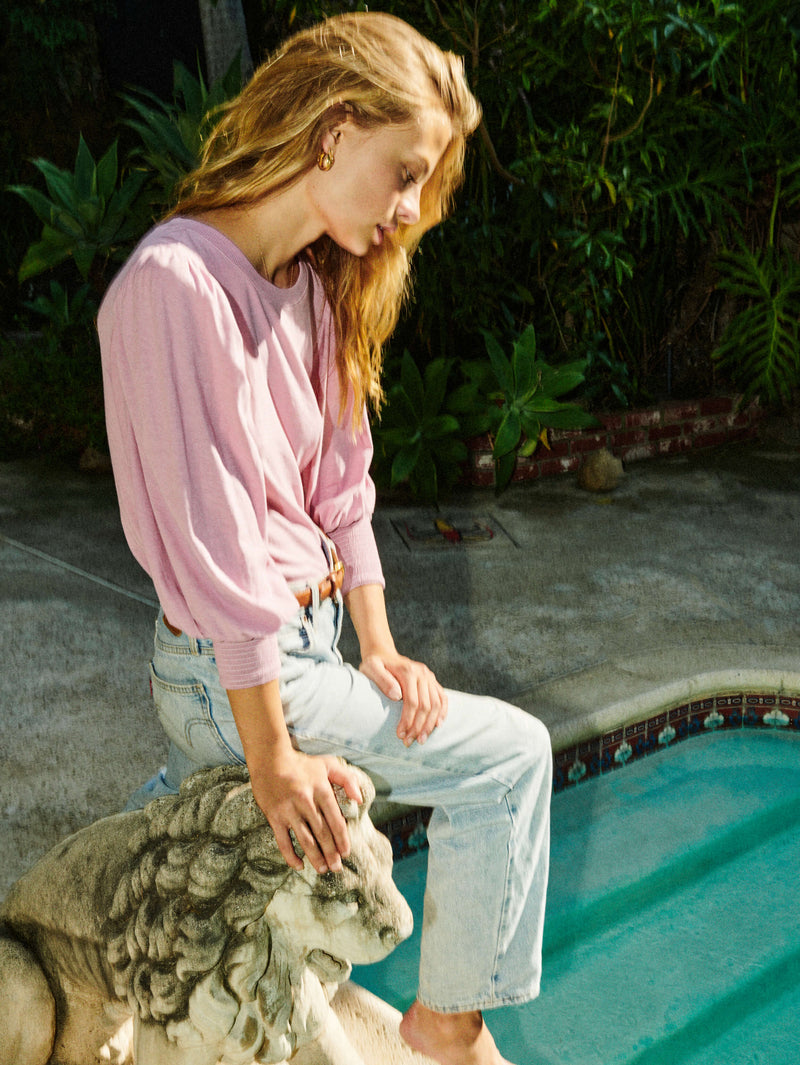 NATION LTD Loren Smocked Peasant Tee