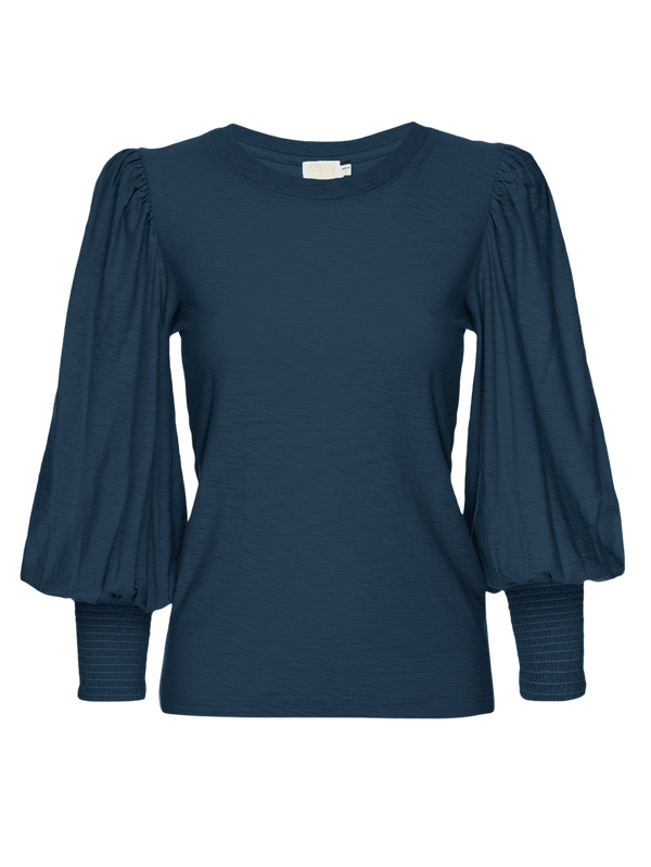 NATION LTD Loren Smocked Peasant Tee