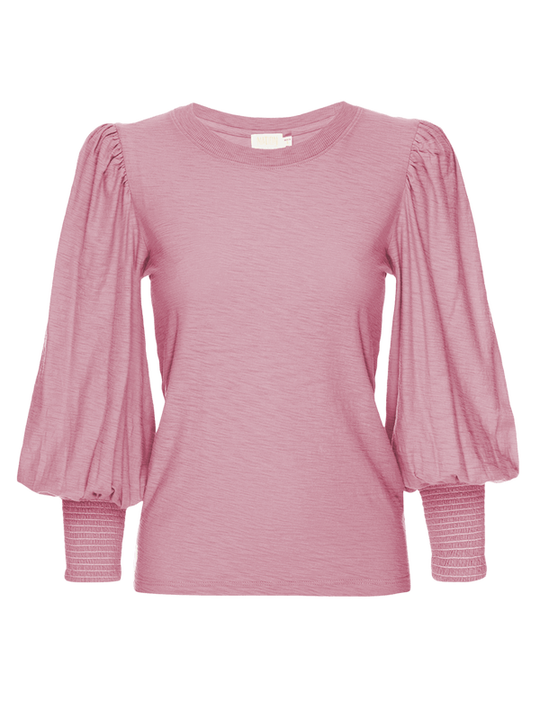 NATION LTD Loren Smocked Peasant Tee