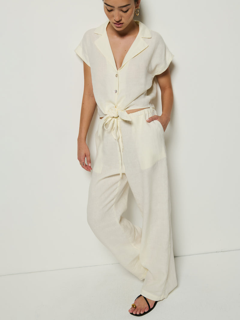 Nation Los Angeles Lucia Tie Linen Pant