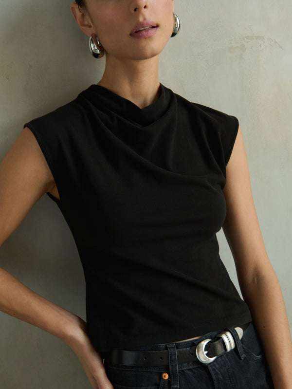 Nation Los Angeles Lulu Mock Neck Top