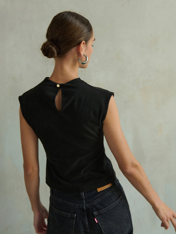 Nation Los Angeles Lulu Mock Neck Top