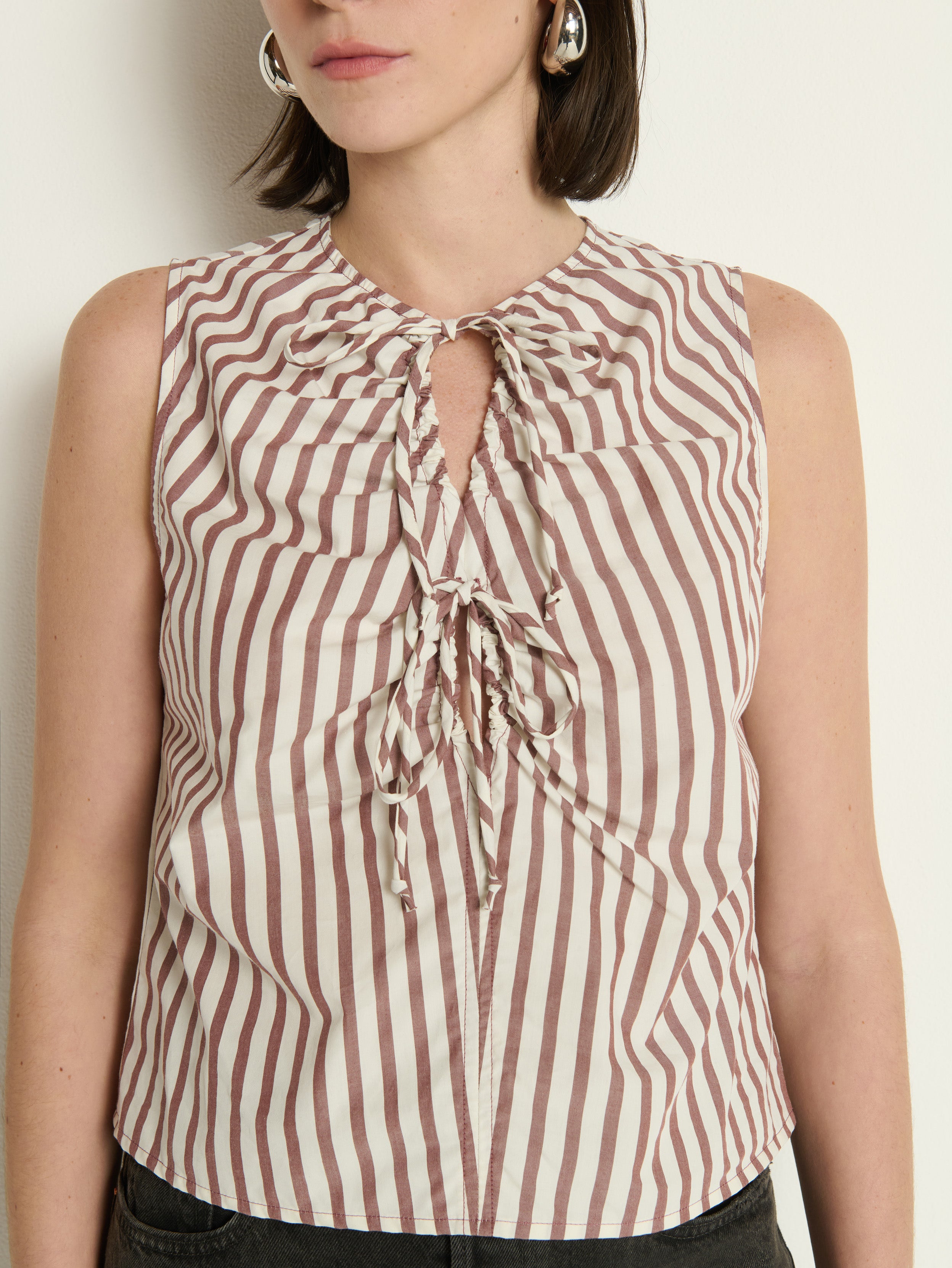 Mimmi Keyhole Top - Sable Stripe | Nation Los Angeles