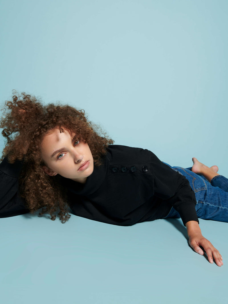 NATION LTD Monica Turtleneck With Button Detail