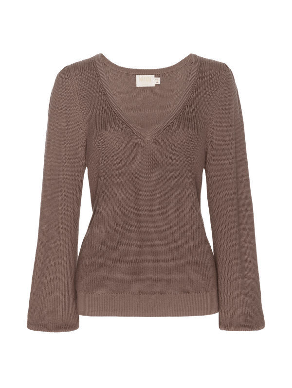 NATION LTD Neveah Puff Sleeve V-Neck Sweater