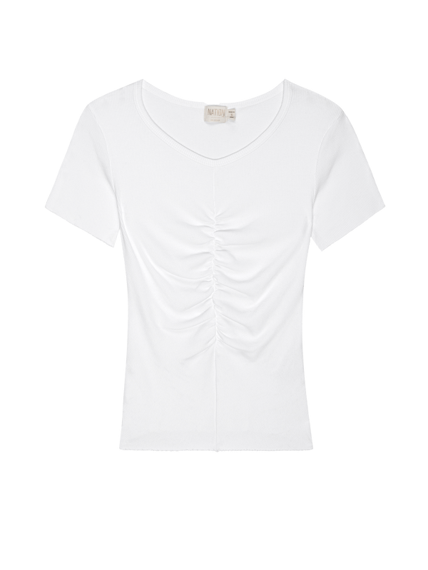 NATION LTD Nevinna Seamed Gathered Tee 