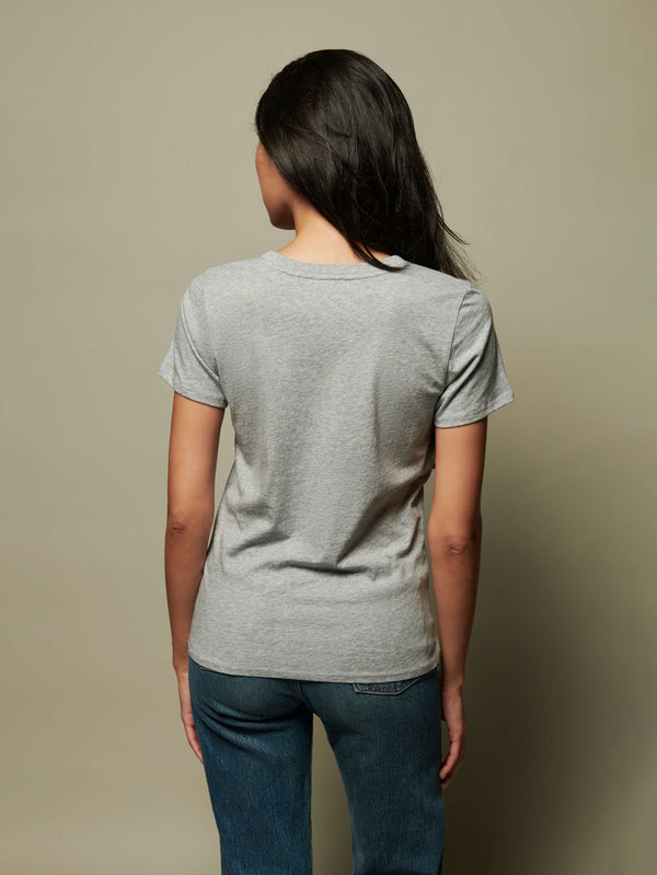 NATION LTD Blair Organic Cotton Ultra Deep V Neck Tee