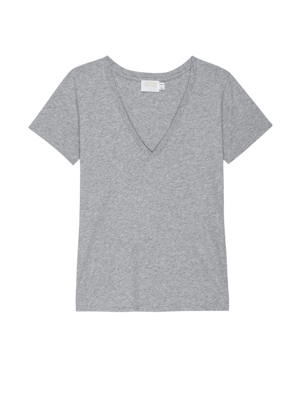 NATION LTD Blair Organic Cotton Ultra Deep V Neck Tee