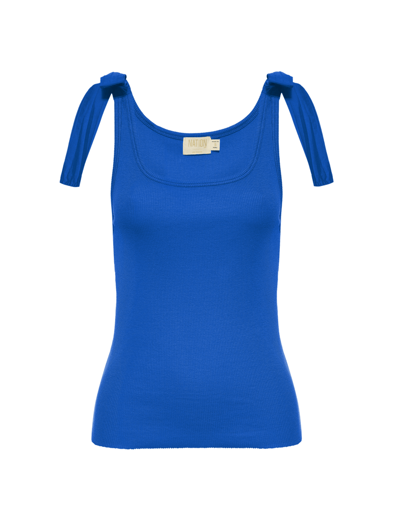 NATION LTD Gigi Bow Tie Rib Tank 