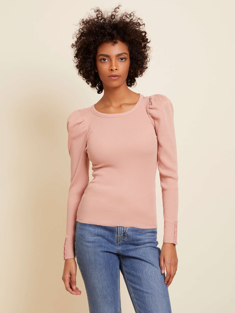 NATION LTD Molly Tee With Button Details