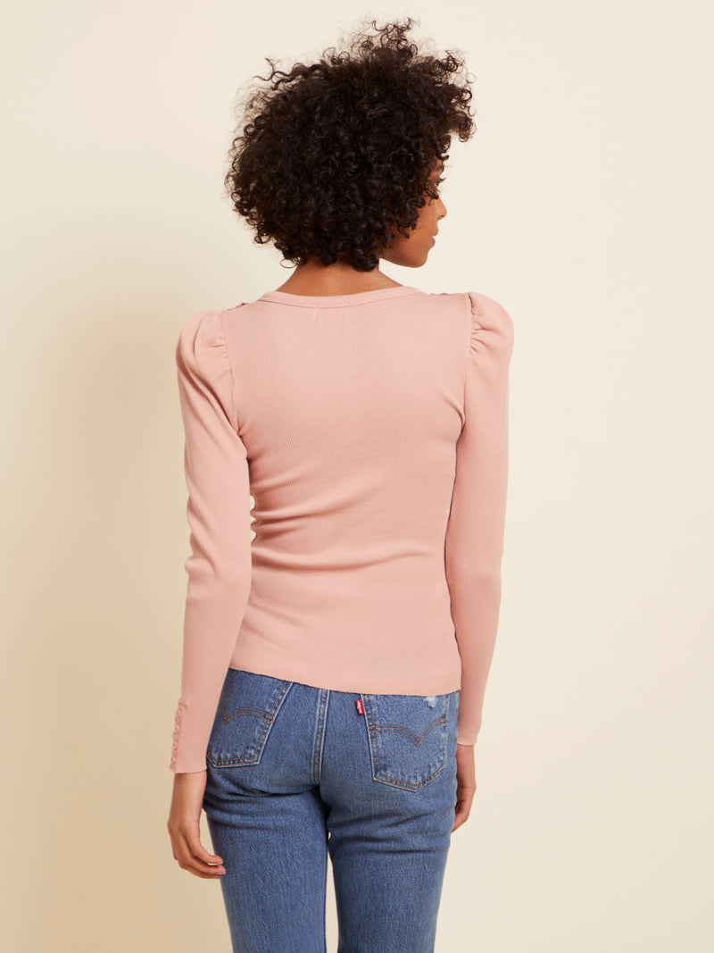NATION LTD Molly Tee With Button Details