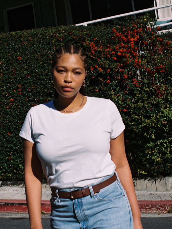 NATION LTD Goldie Organic Cotton Boxy Crew Neck