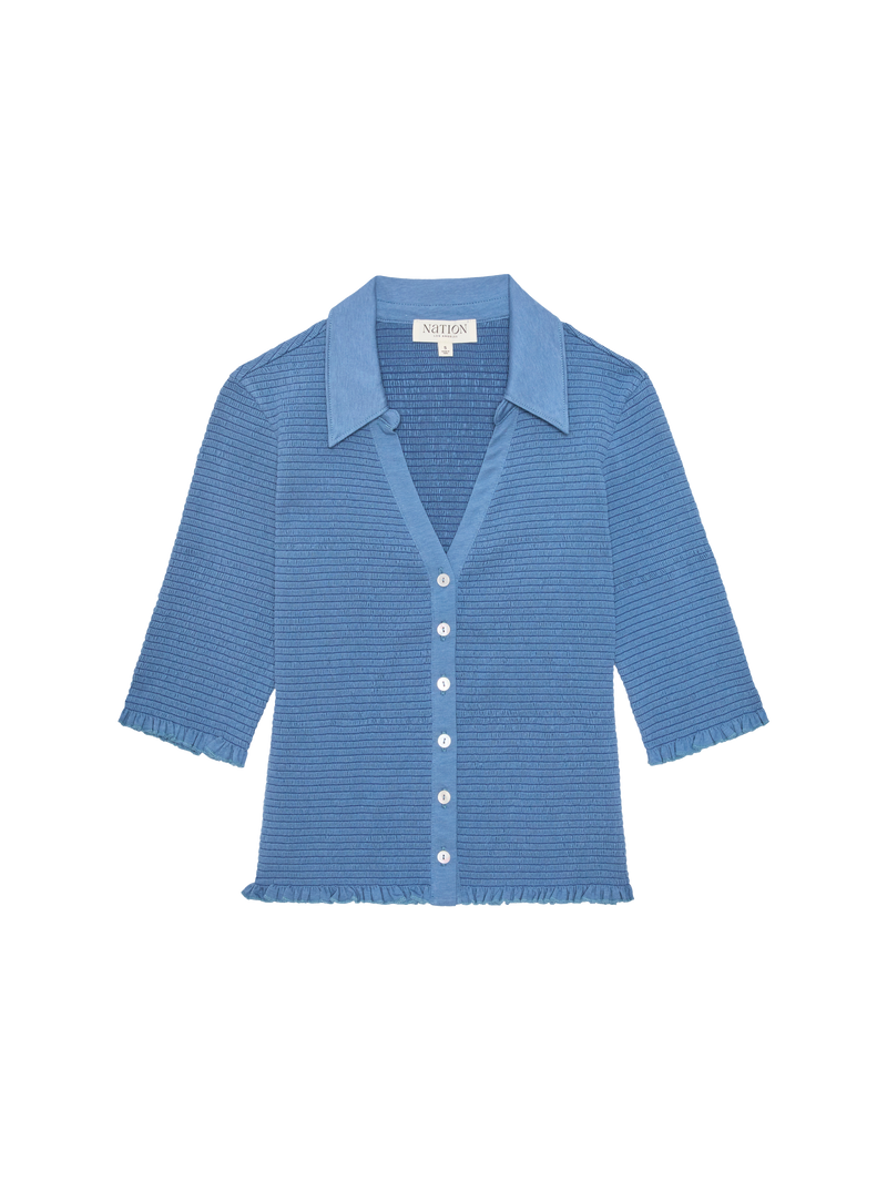 Nation Los Angeles Peggy Luxe Smocked Top