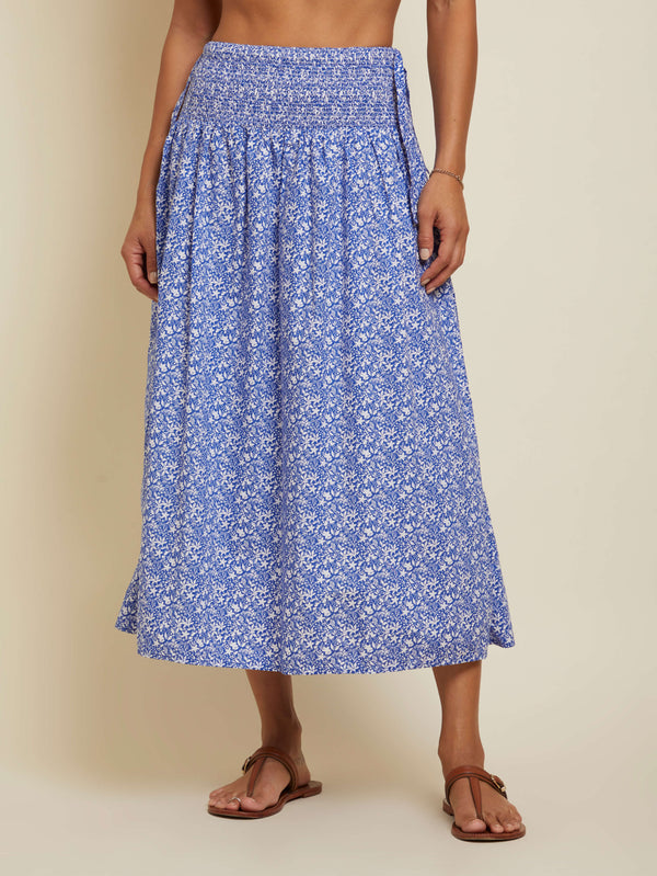NATION LTD Primrose Smocked Skirt W/ Ties 