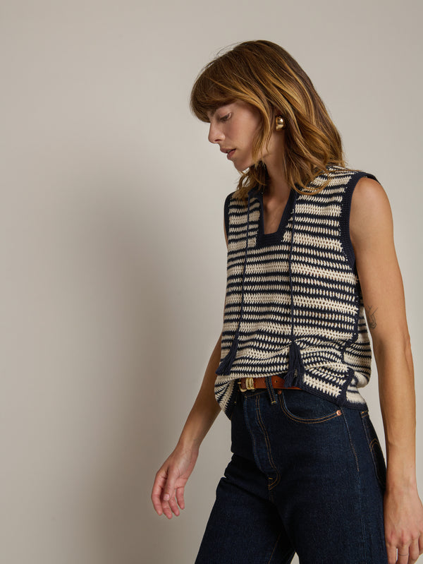 Nation Los Angeles Priscilla Crochet Tank 