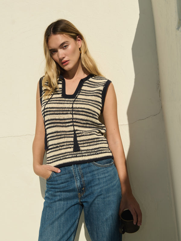 Nation Los Angeles Priscilla Crochet Tank 