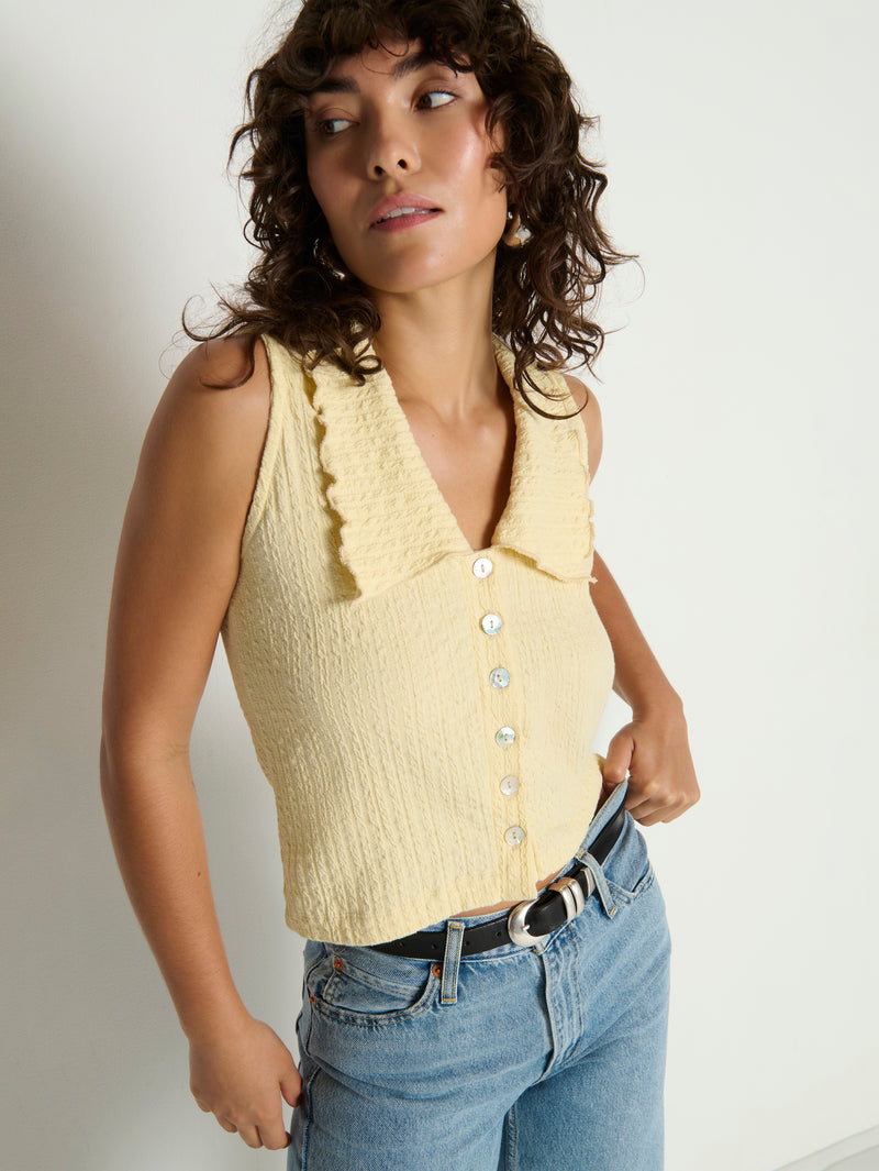 Nation Los Angeles Rae Collared Tank