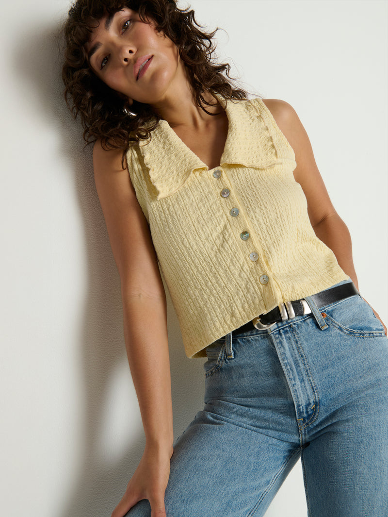 Nation Los Angeles Rae Collared Tank