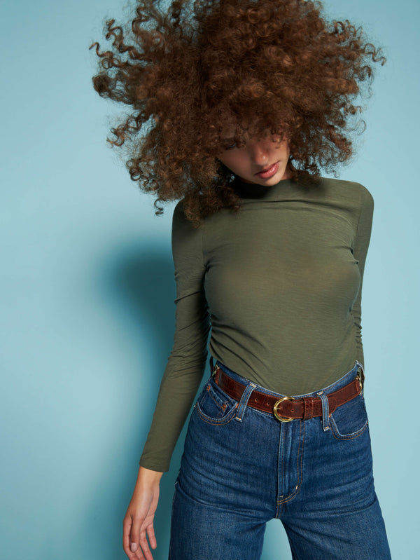 NATION LTD Rita Mock Neck Long Sleeve