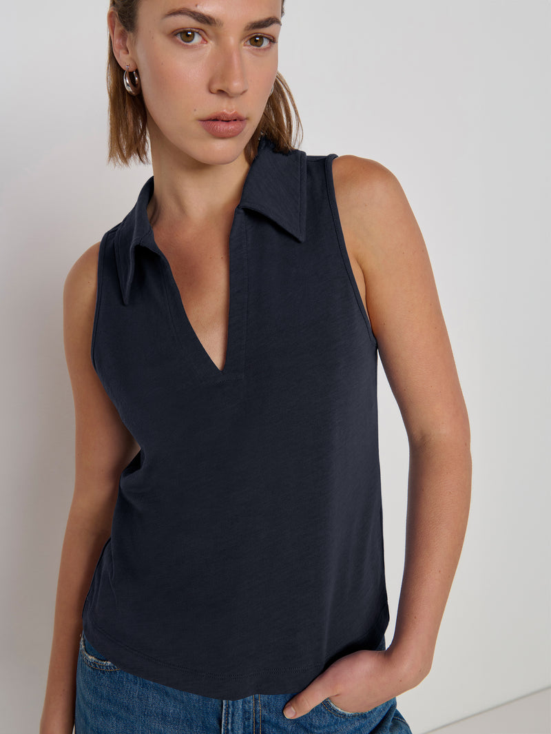 Nation Los Angeles Roberta Collared Tank