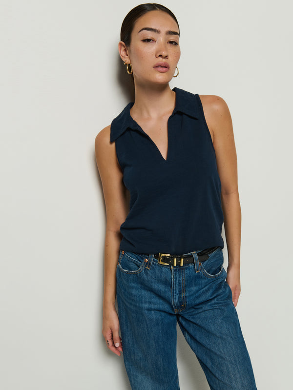 Nation Los Angeles Roberta Collared Tank