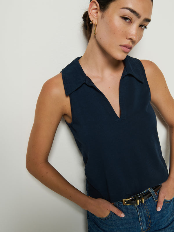Nation Los Angeles Roberta Collared Tank