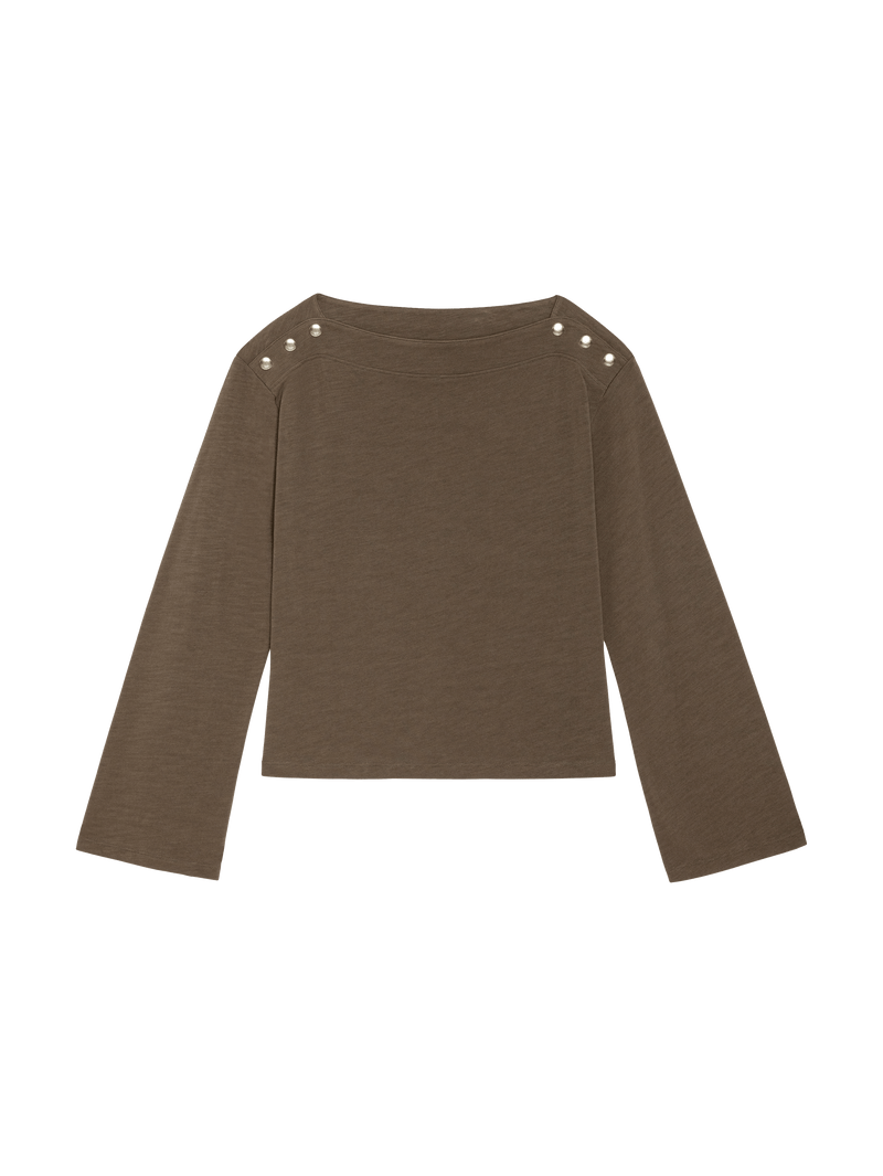 Rochelle Boatneck Tee—Espresso | Nation Los Angeles