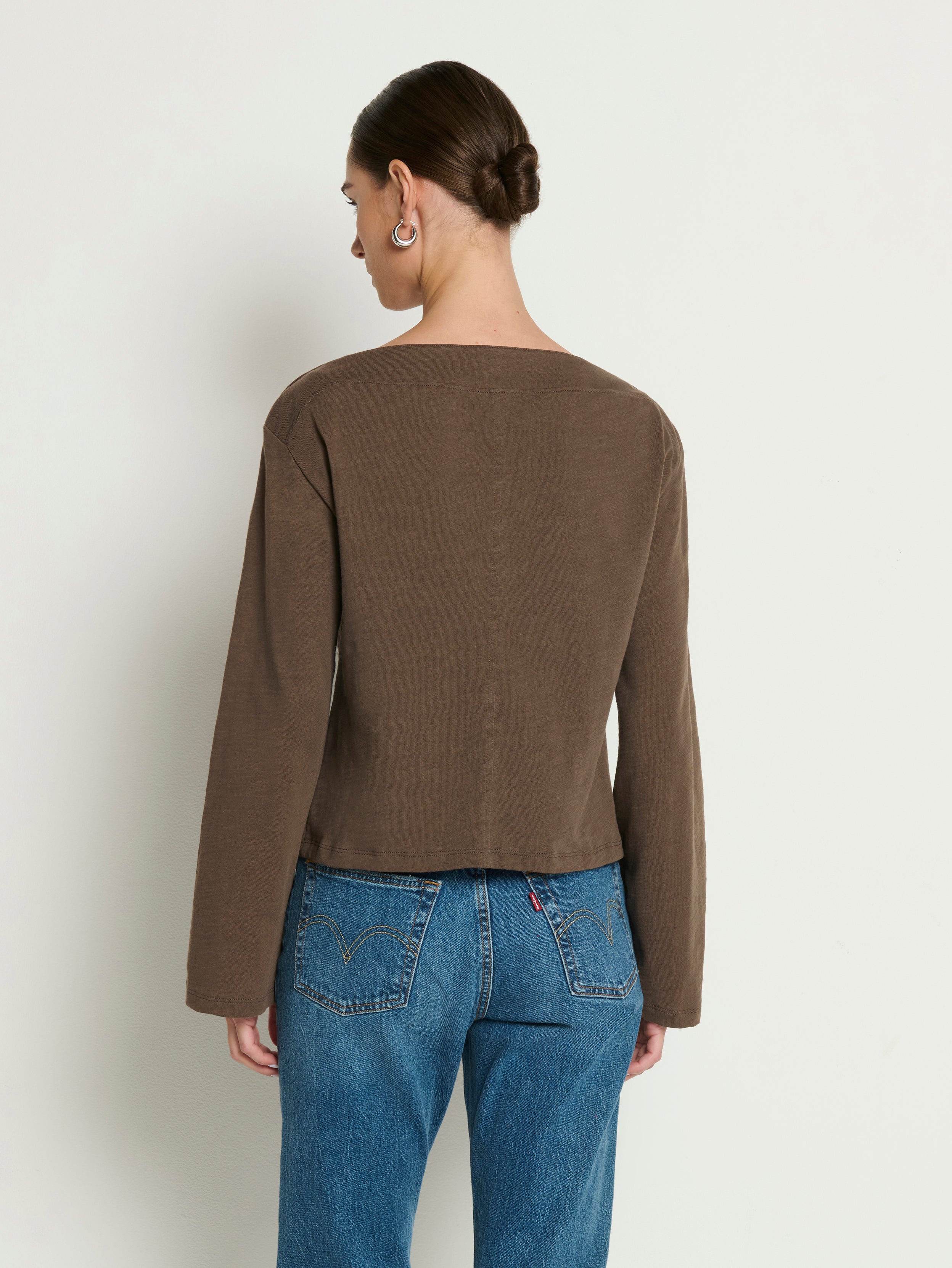 Rochelle Boatneck Tee—Espresso | Nation Los Angeles