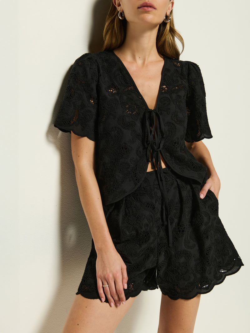 Nation Los Angeles Rosalyn Tie Top and Archer Lace Short