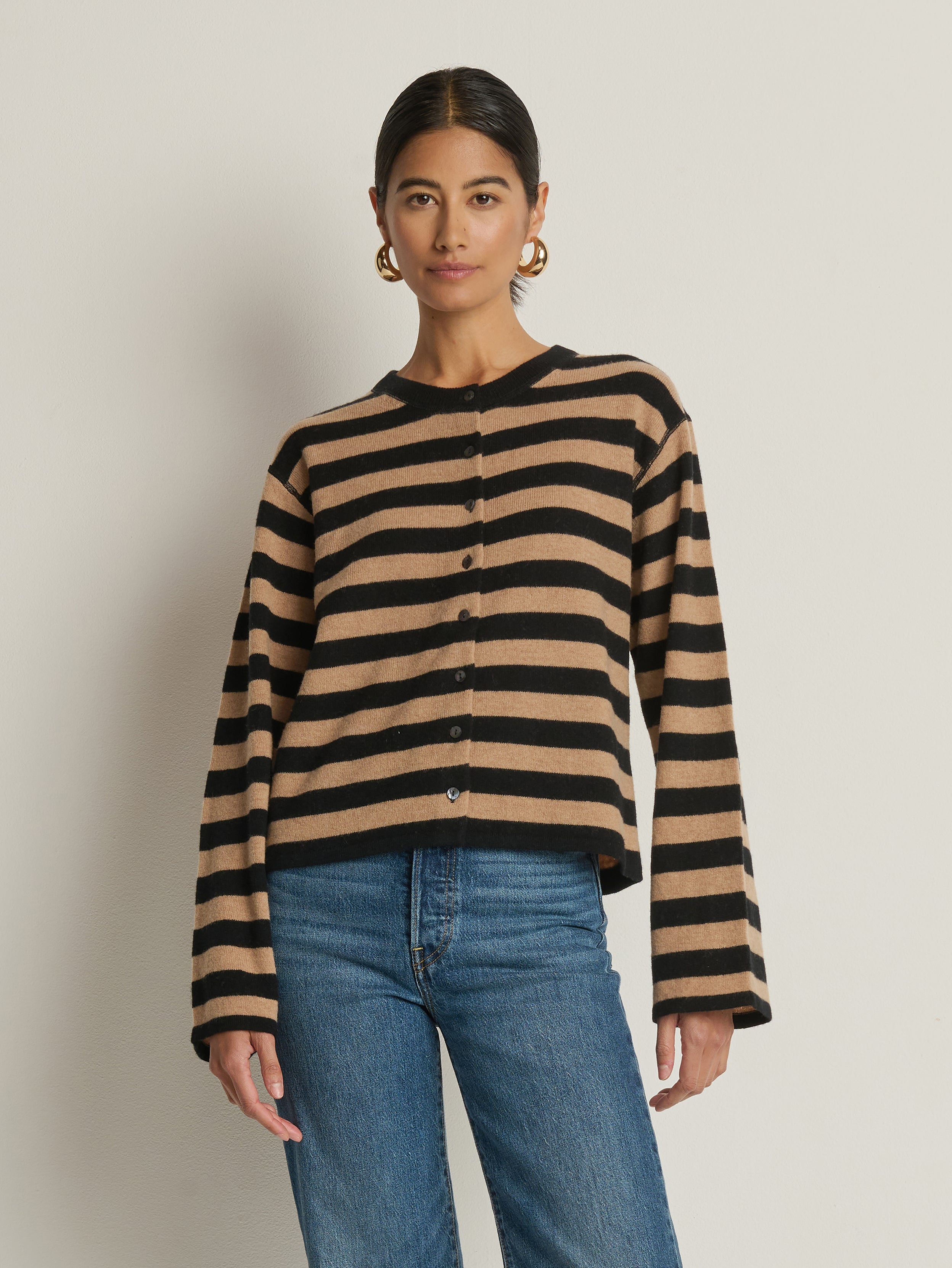 Rosetta Cardigan - Rugby Cocoa Stripe | Nation Los Angeles