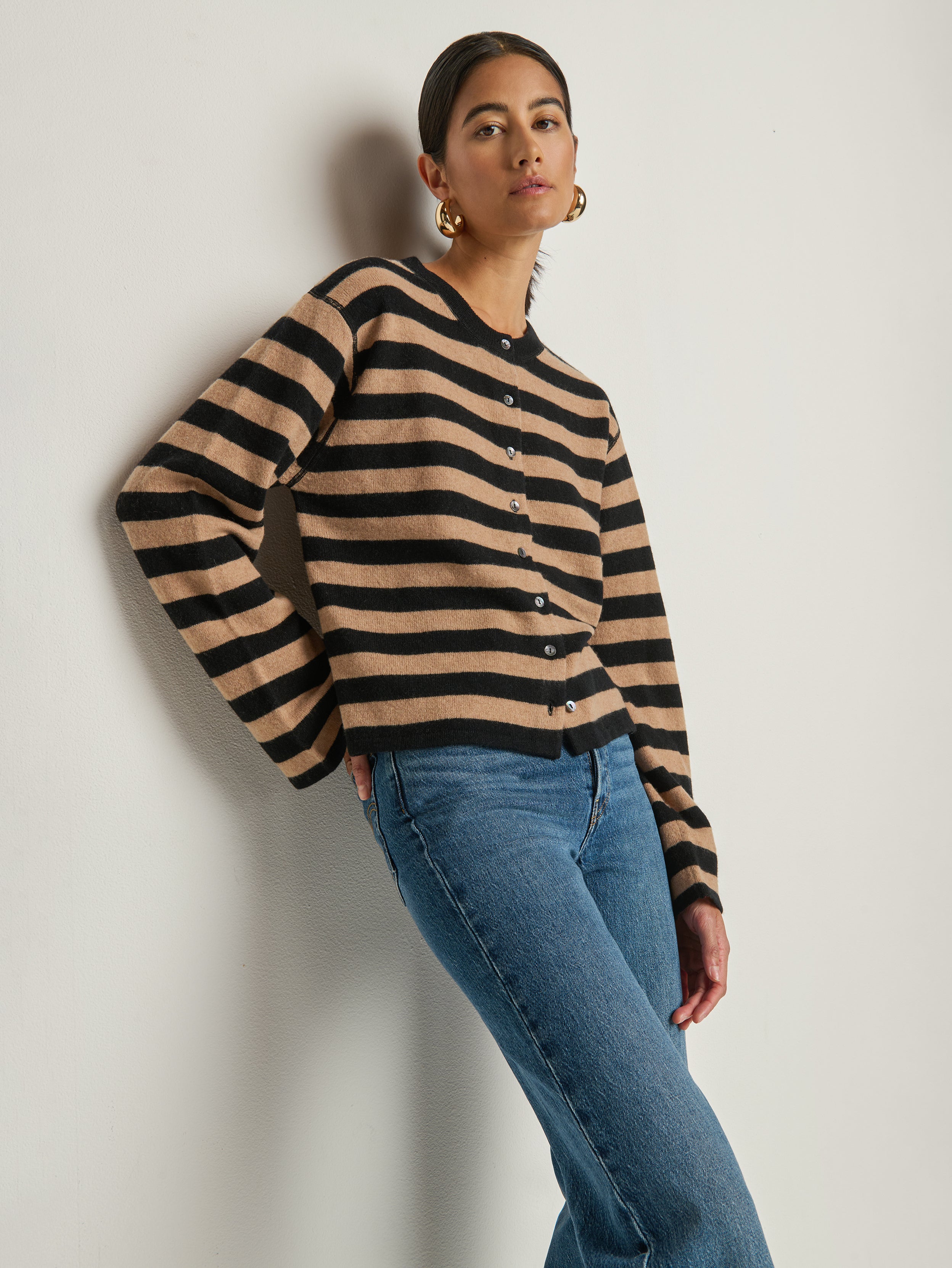 Rosetta Cardigan - Rugby Cocoa Stripe | Nation Los Angeles