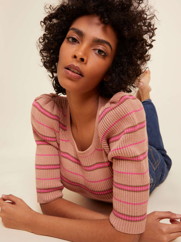 NATION LTD Sarah Slim Crew Neck Top