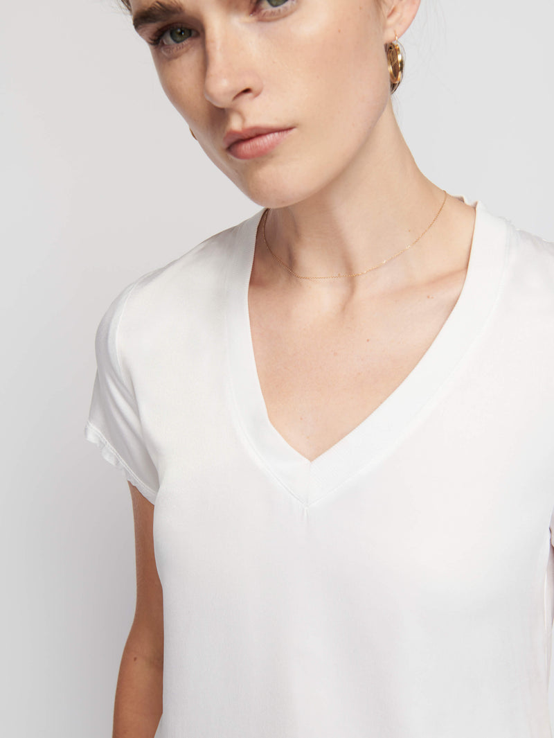 NATION LTD June Satin V Neck Top