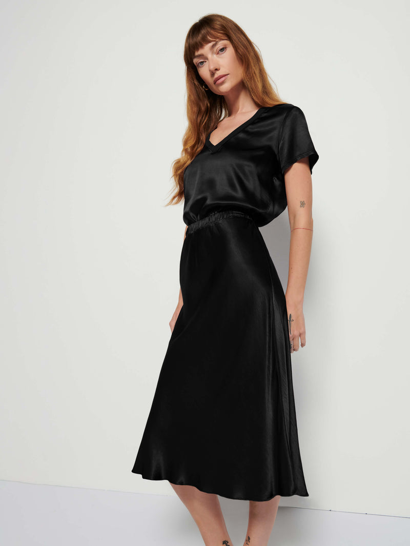 NATION LTD Mabel Bias Cut Midi Skirt