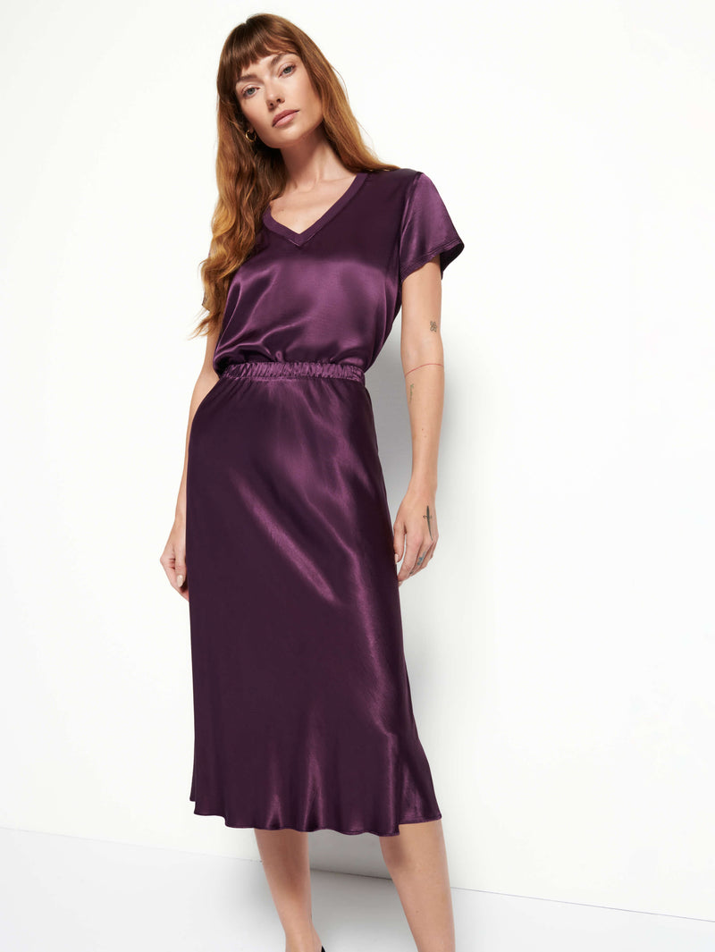 NATION LTD Mabel Bias Cut Midi Skirt
