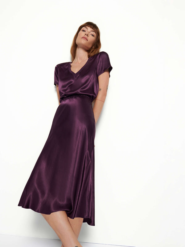 NATION LTD Mabel Bias Cut Midi Skirt