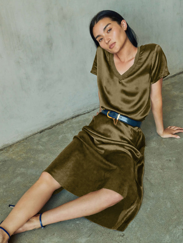 NATION LTD Mabel Bias Cut Midi Skirt