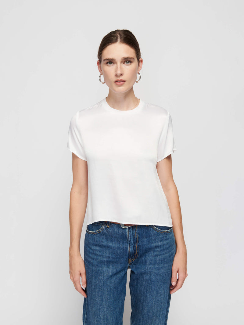 NATION LTD Marie Satin Boxy Crop Top