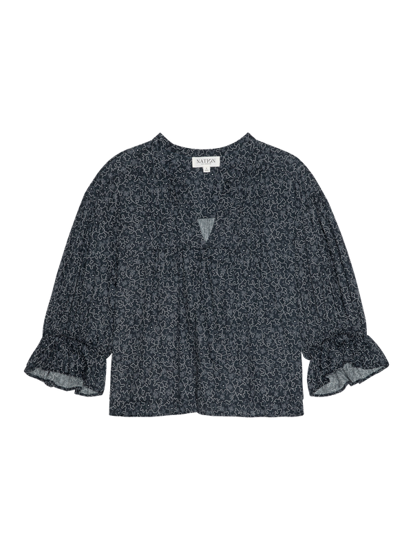 Nation Los Angeles Scarlet Pintuck Blouse