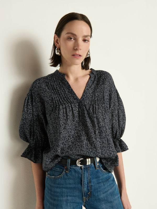 Nation Los Angeles Scarlet Pintuck Blouse