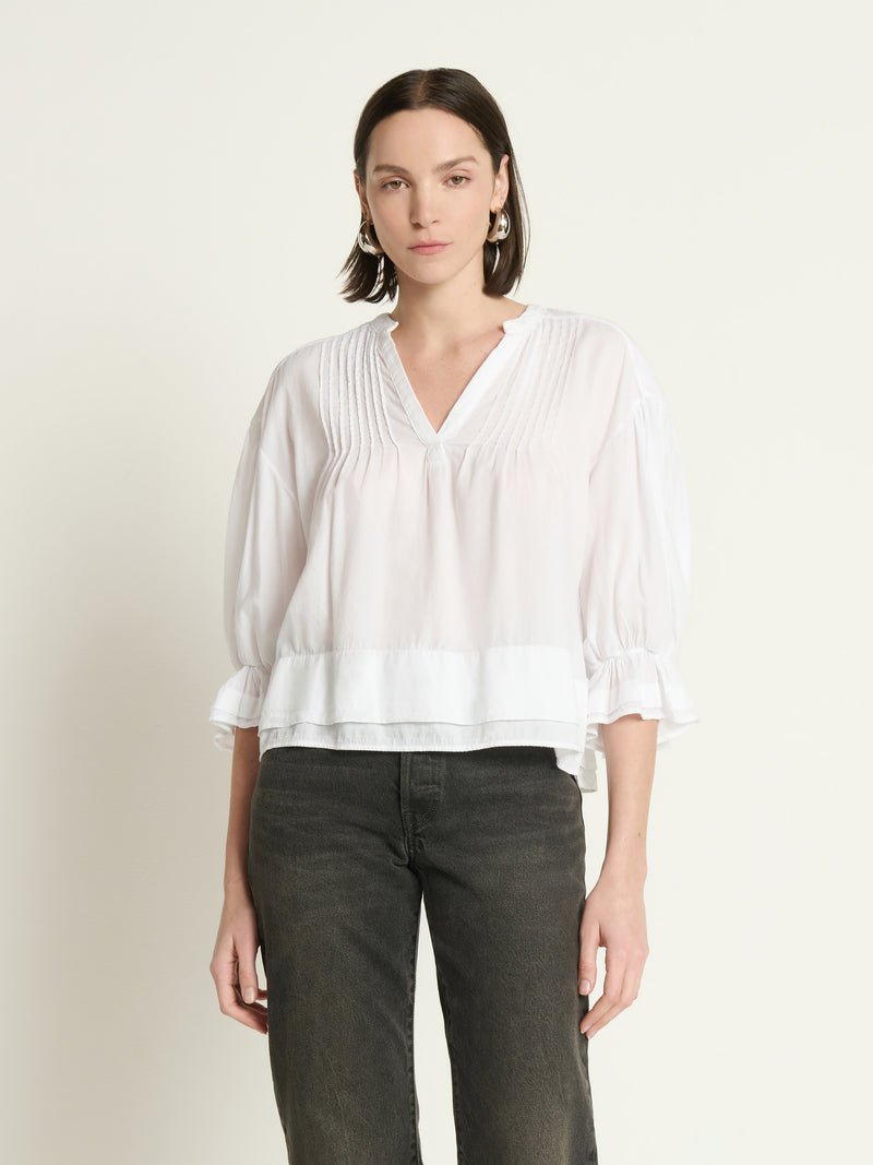 Nation Los Angeles Scarlet Pintuck Top