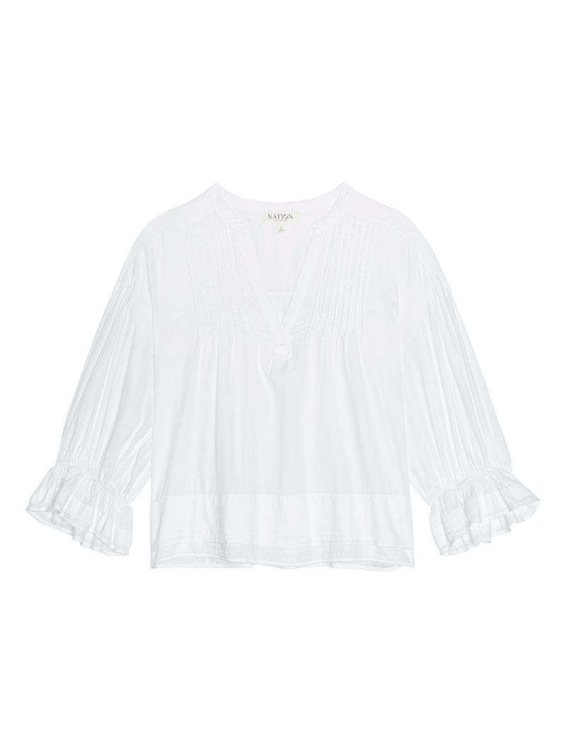 Nation Los Angeles Scarlet Pintuck Top